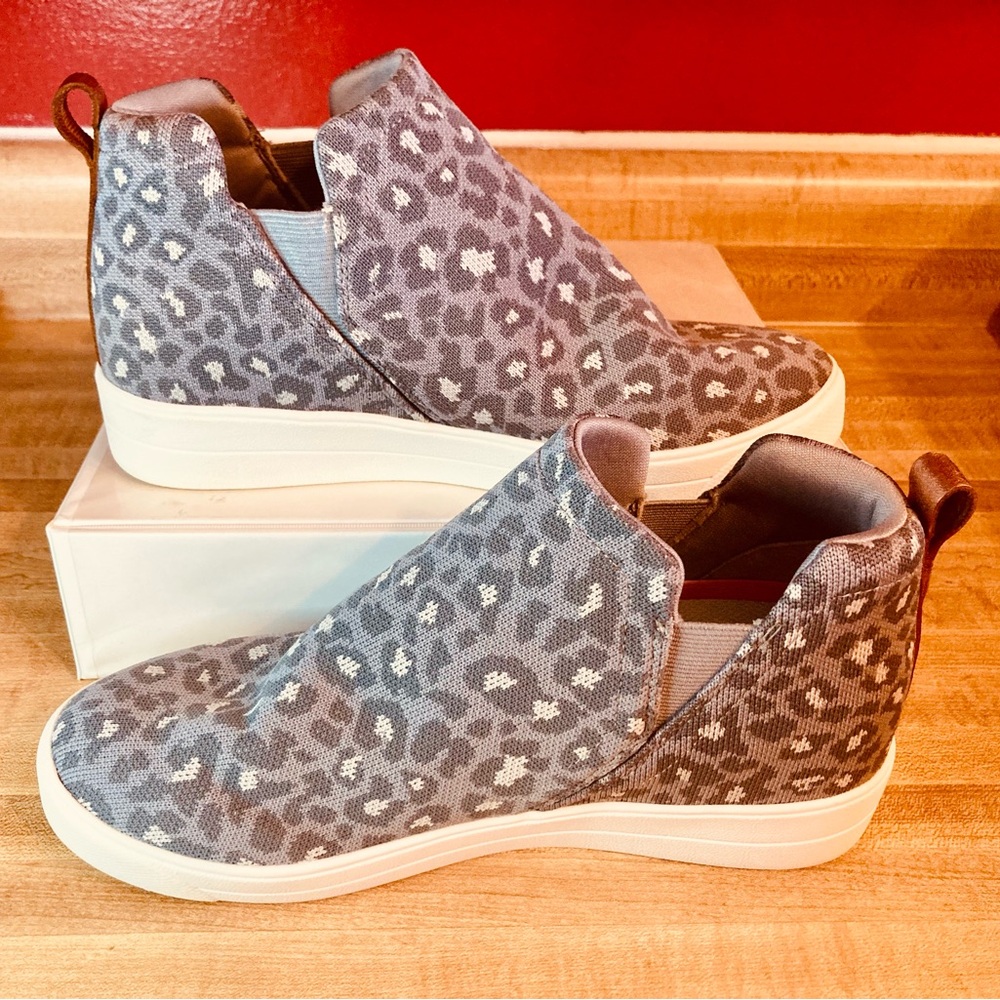 🔴 Ryka Knit Hidden Wedge Sneakers Vera Leopard Print Size 9